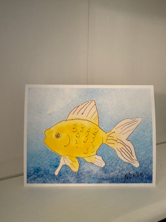 Yellow Fish In Water Card by Noelle