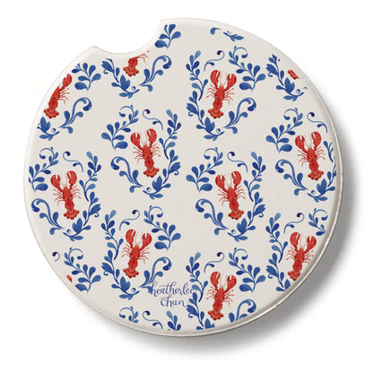 "Lobster Toss" Single Packaged Absorbent Stone Car Coaster