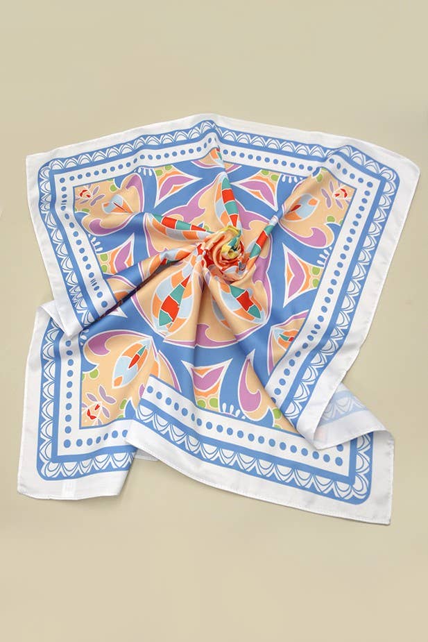 Tribal Print Silky Feel Bandana Scarf
