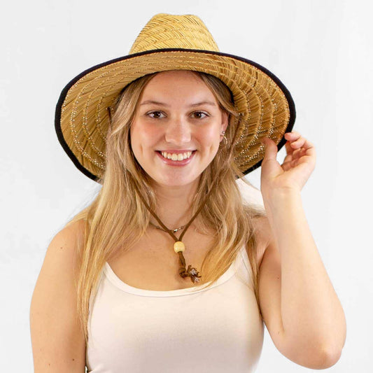 Tan/Black Havana Sun Hat     One Size