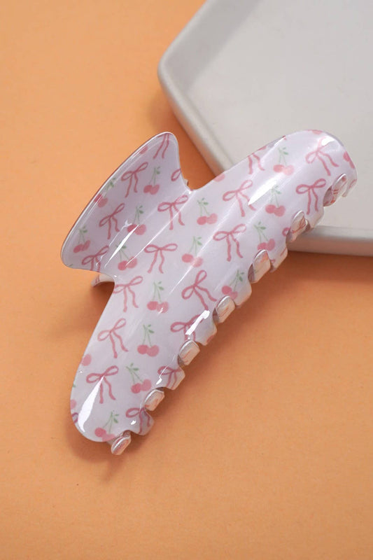 Large Bow/Cherries Hair Claw