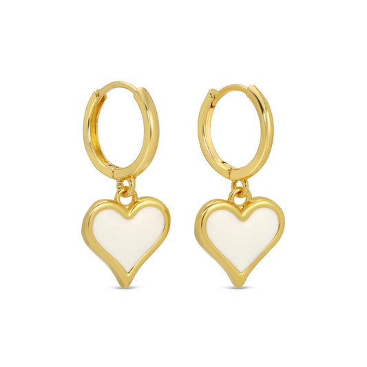 Colorful Heart Drop Huggies: White