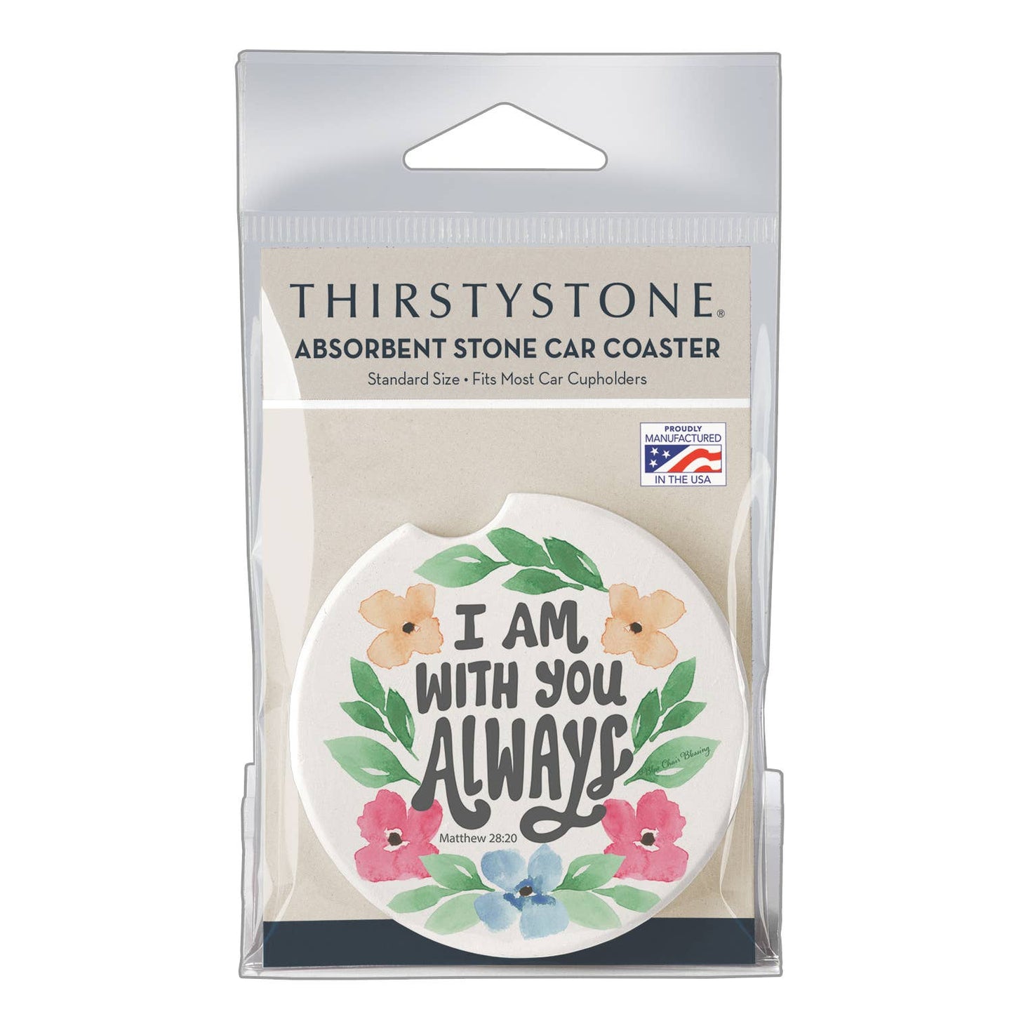 "Always With You" Absorbent Stone Car Coaster 1pk