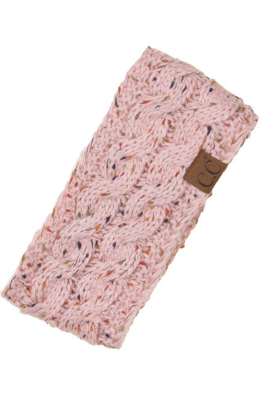 Indi Pink Chunky Knit Confetti Sherpa Lined Headband