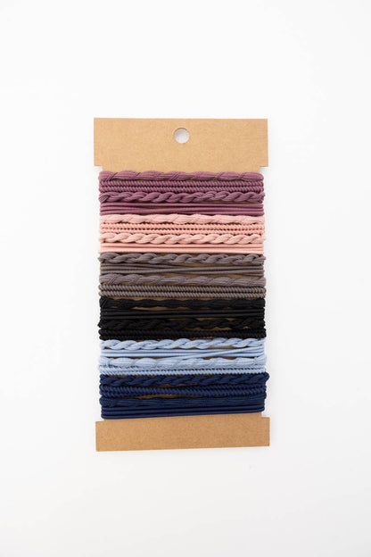 Solid Hues Twisted Boho Hair Tie Bracelet Set