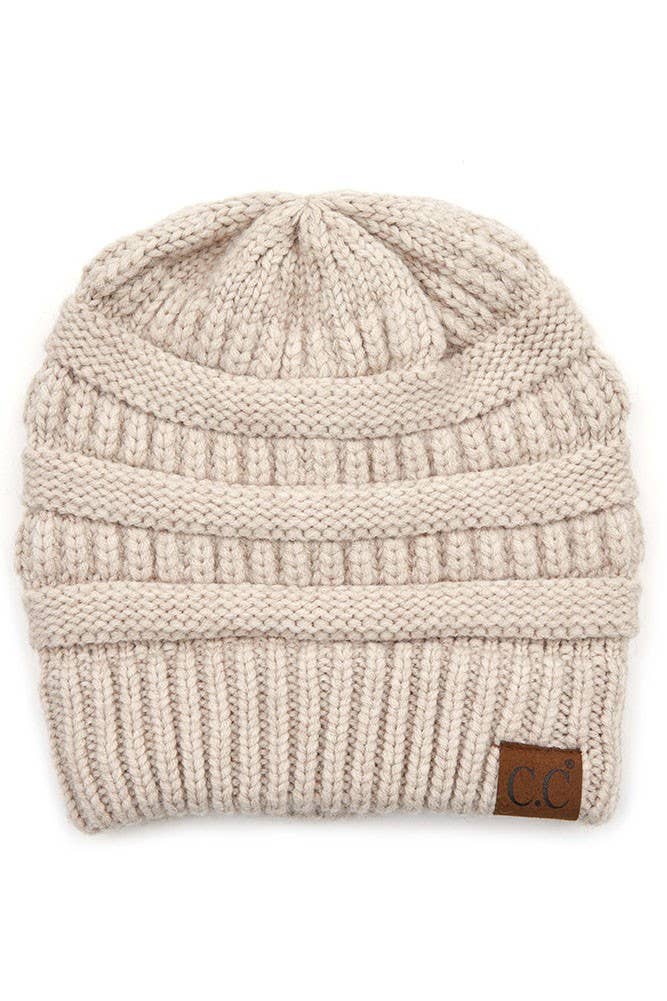 Periwinkle Mixed Soft Yarn Knit Beanie