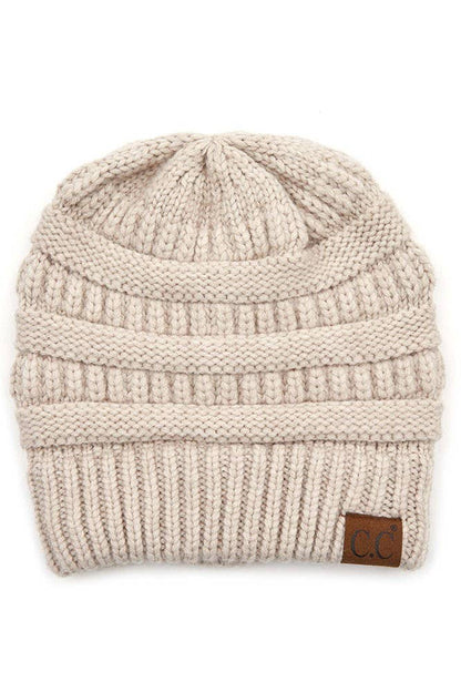 Periwinkle Mixed Soft Yarn Knit Beanie