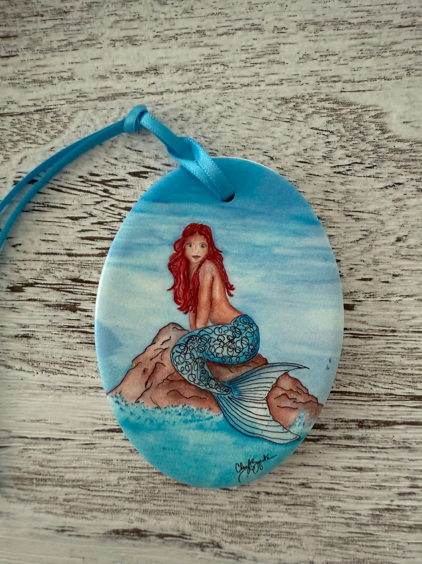 Red Mermaid Ornament