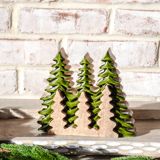 WOOD TREES W/ 3 CUT TREES