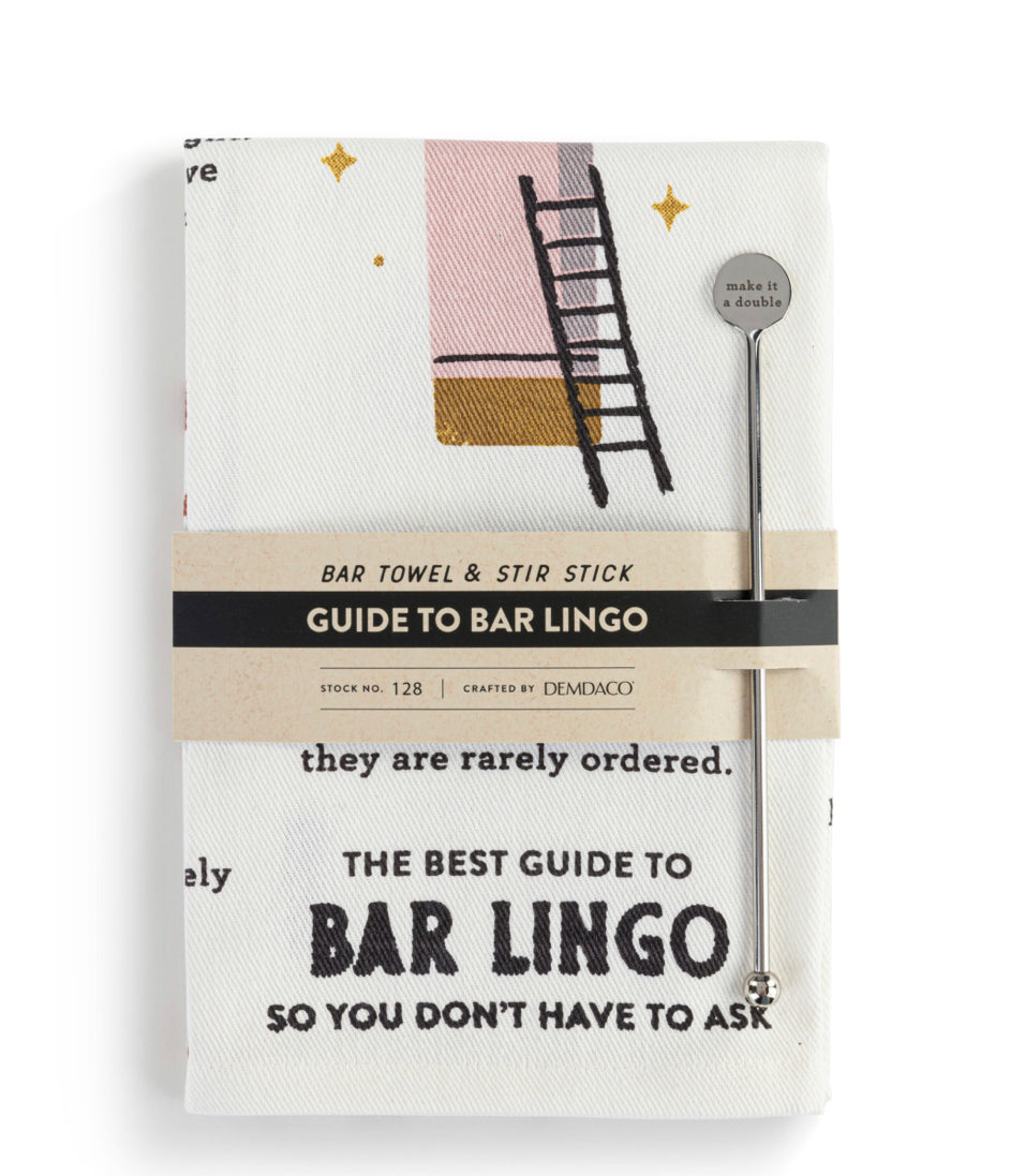Bar Lingo Bar Towel & Stir Stick Set