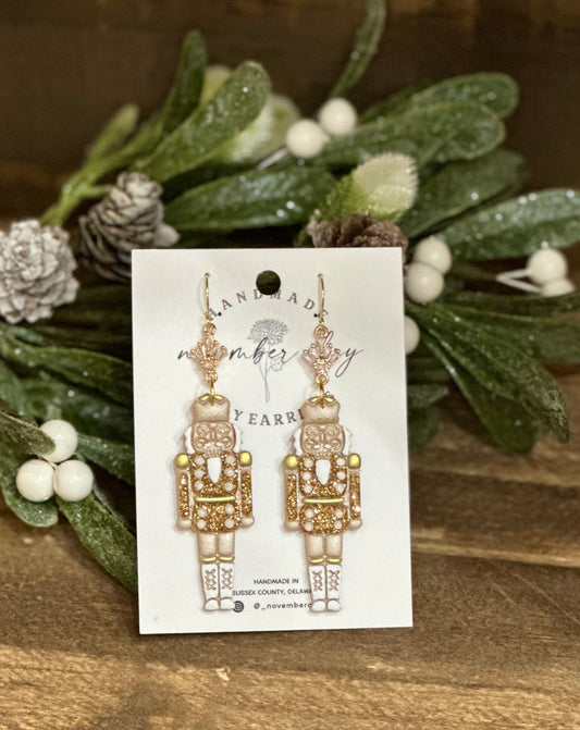 Champagne & Gold Nutcracker w/CZ Charm