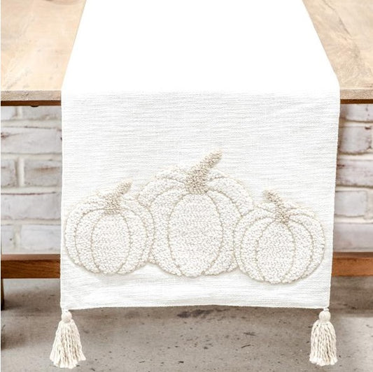 108" Embroidered Pumpkin Tablecloth Runner