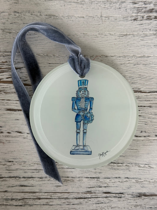 Glass Nutcracker Ornament