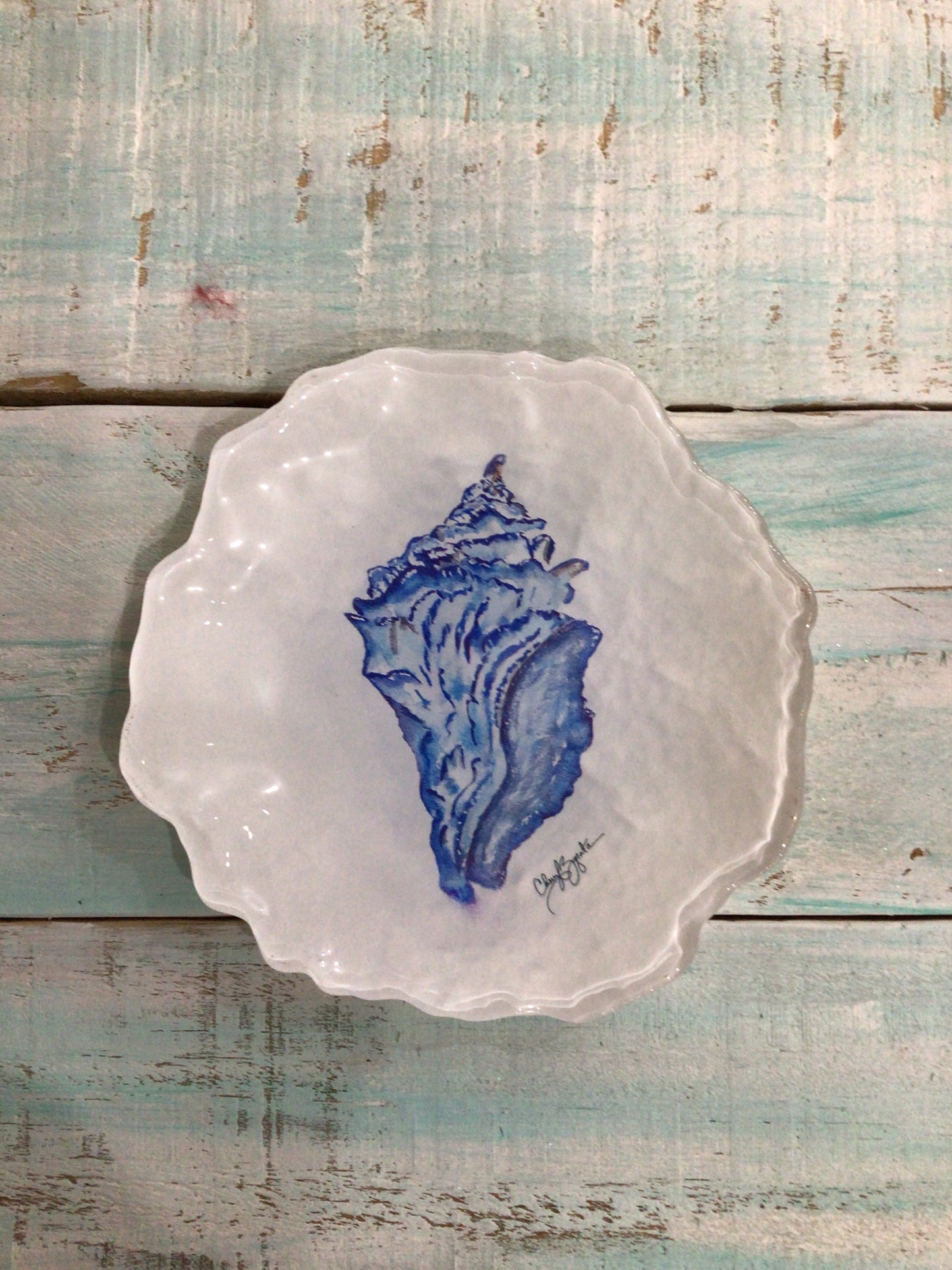 Blue Whelk 5" Trinket Dish from C.Zapata Art