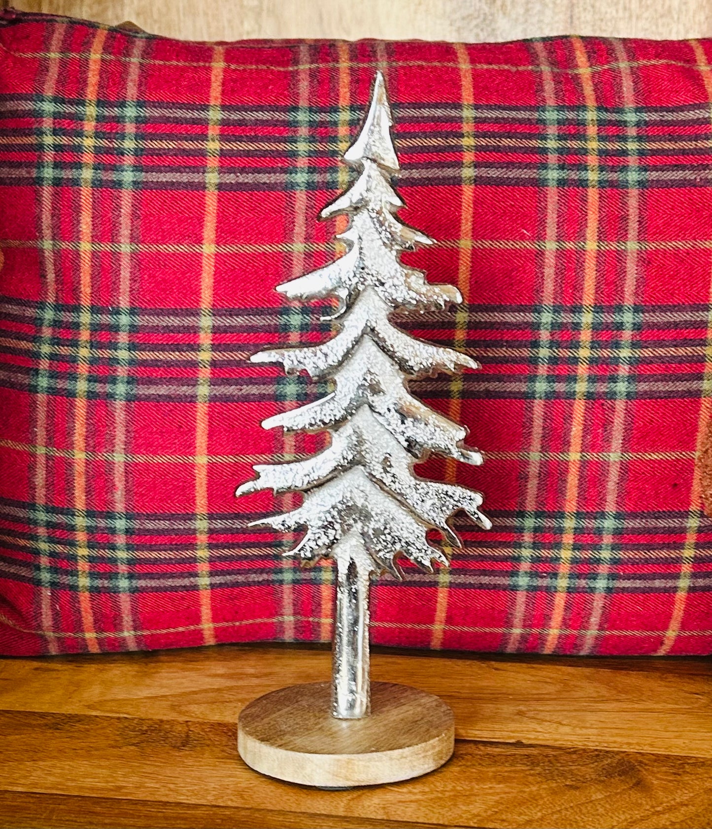 7.9" Aluminum Wood Tree Tabletop Decor