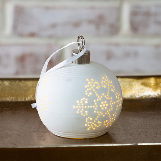 3" LED SNOWFLAKE BALL ORNAMENT
