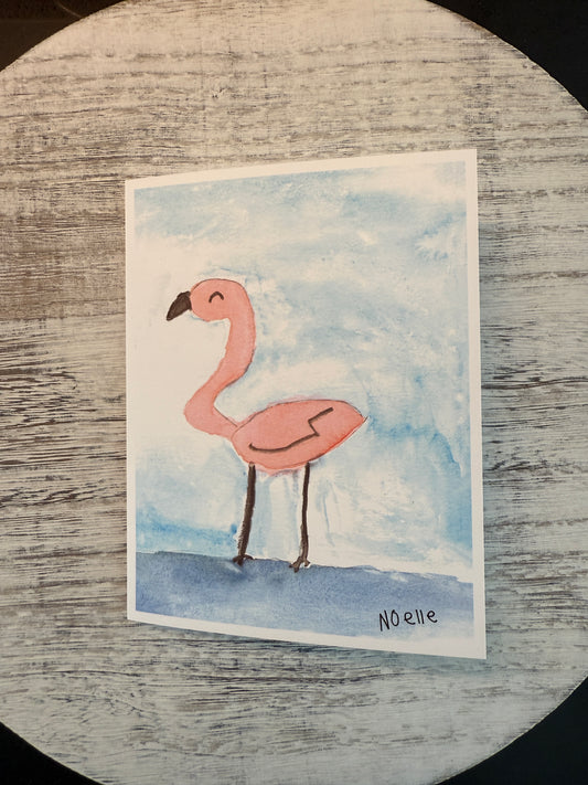 Pink Flamingo Card by Noelle
