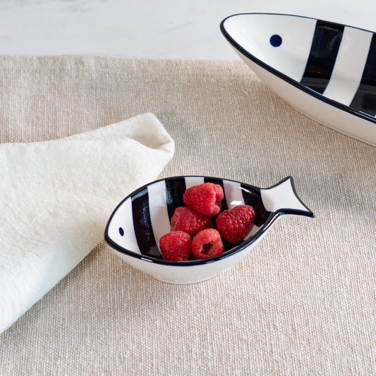 5.5" Blue & White Stripe Fish Bowl