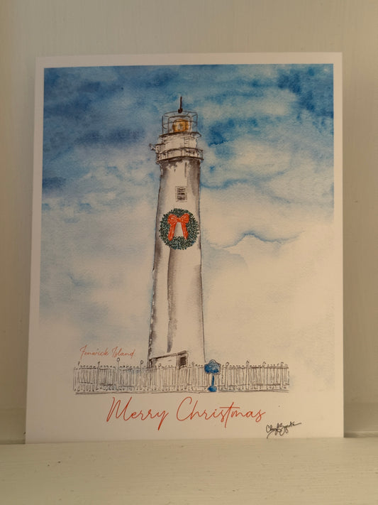 Fenwick Island Wreath Lighthouse Card