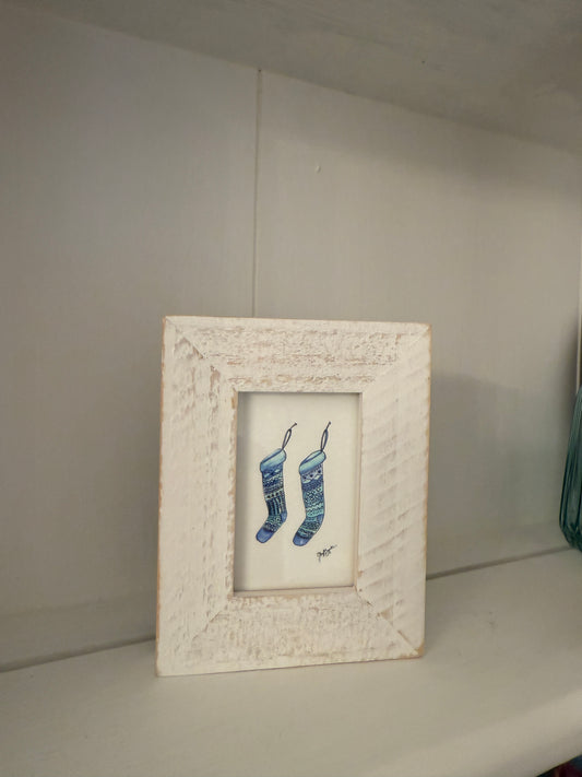 Stockings Mini Art by Cheryl Zapata