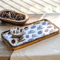 15 X 8 Pinecone Wood Tray