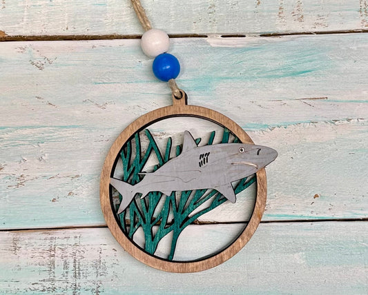 Layered Wood Shark Ornament