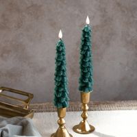Led Green Tree Taper Candles