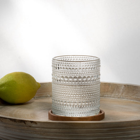 3.9" Clear Dot Glass Cup