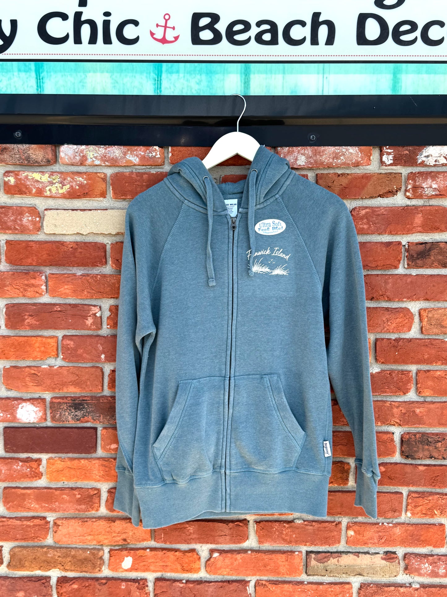 Fenwick Island Burn Wash Full Zip Hooded Sweatshirt