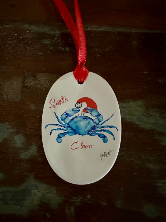 Santa Claws Oval Ornament