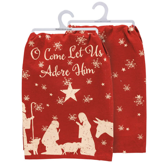 Let Us Adore Him Kitchen Towel