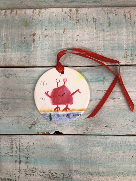 Happy Crab Ornament by Noelle
