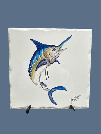 6x6 Trivet, Shiny Ceramic w/Easel