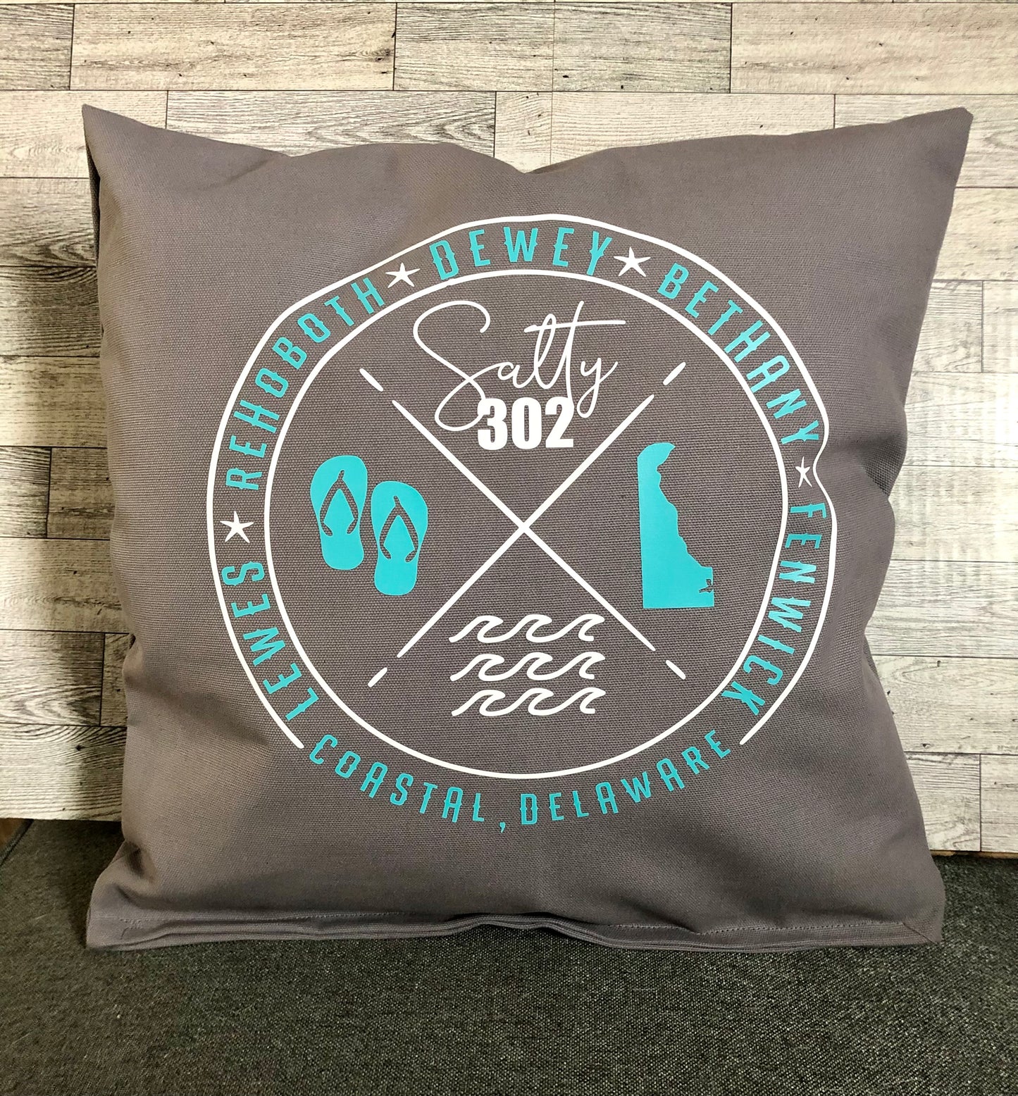 Salty 302 Gray Pillow #2549