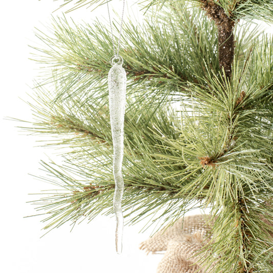 6.1" Glass Icicle Ornament