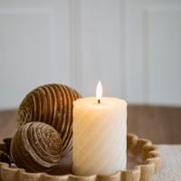 4" LED Ivory Twist Pillar Candle