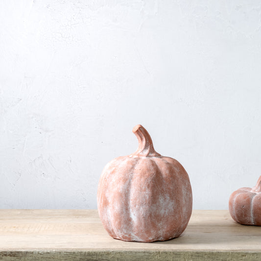8" Orange Terracotta Pumpkin