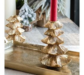 6" Gold Tree Taper Holder