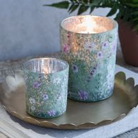 Green Floral Candle Holder