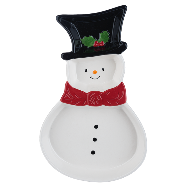 Snowman 3 Section Platter