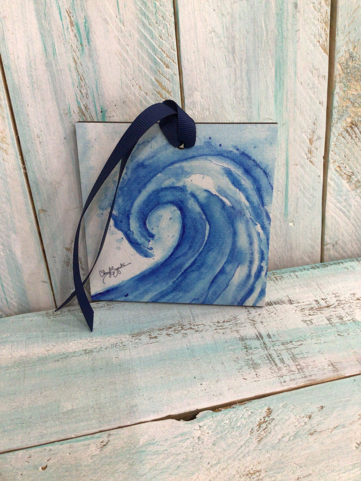 Wave Wood Ornament