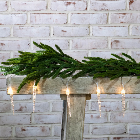 White LED Icicle String Lights