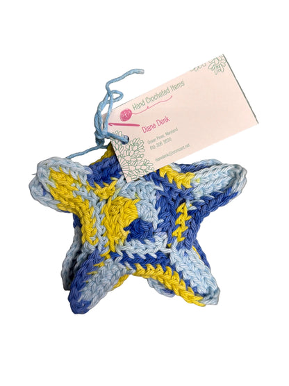 Hand Crocheted Set Of 4 Starfish Coasters
