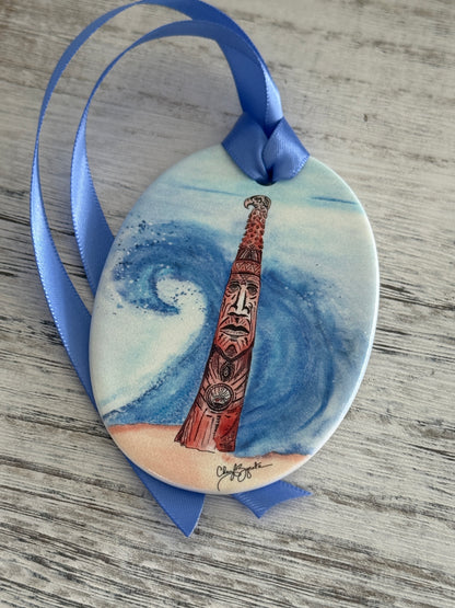 BB Totem Pole art by Cheryl Zapata Ornament