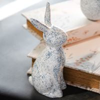 Blue Floral Dolomite Bunny