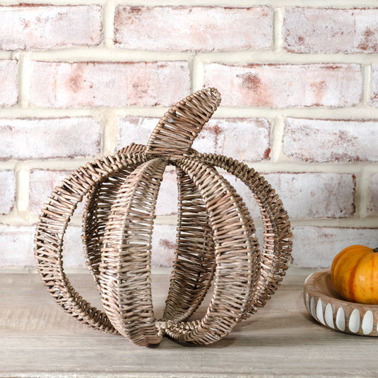 9.5" SLOTTED WILLOW PUMPKIN