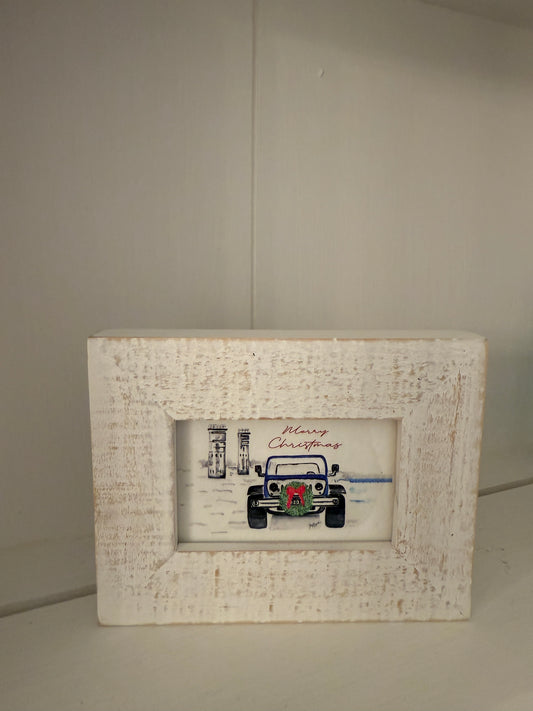 302 Jeep/Wreath/Towers Mini Art by Cheryl Zapata