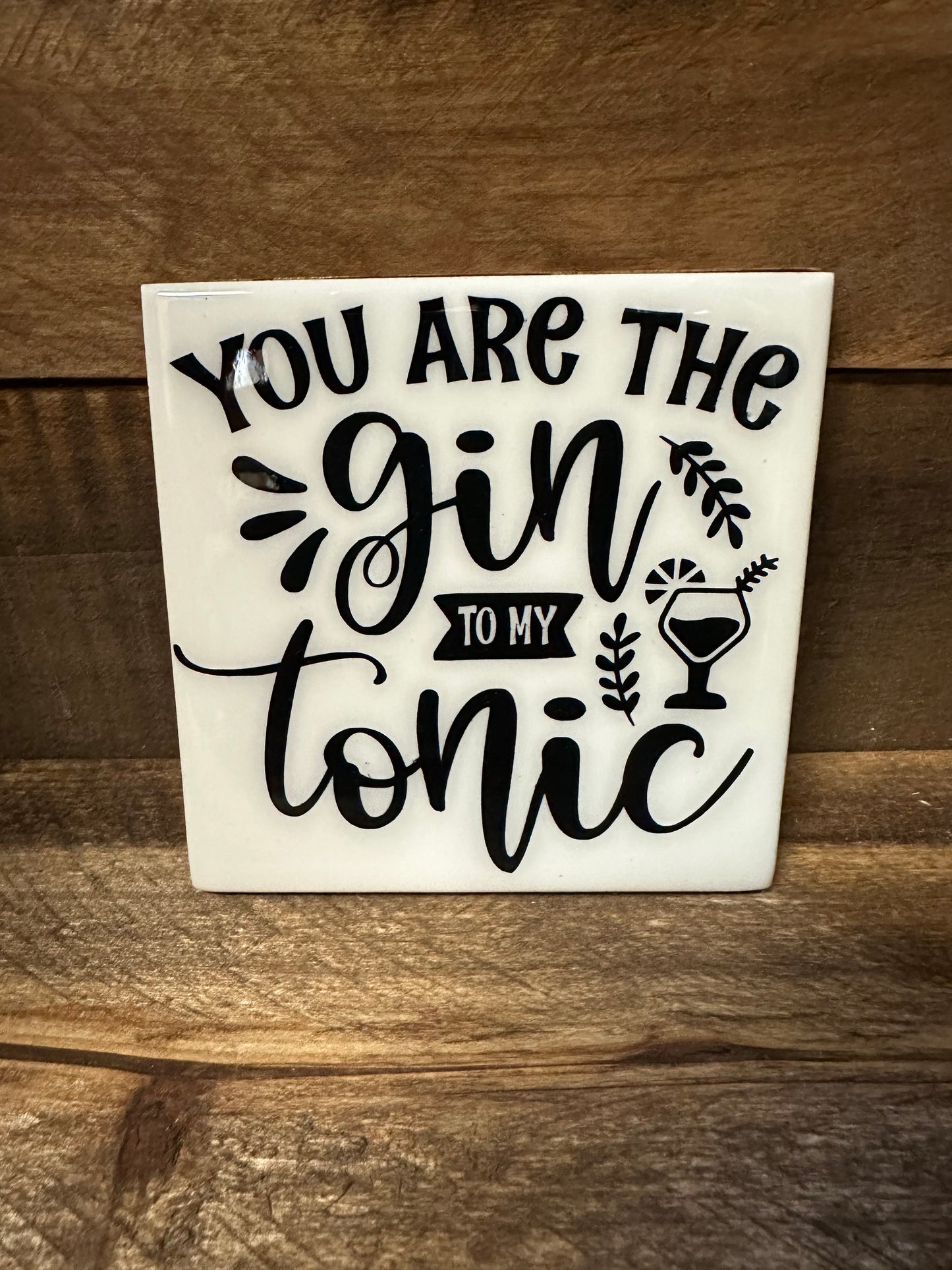 Funny Black & White Ceramic Tile Coaster (Lots of sayings to choose from.)