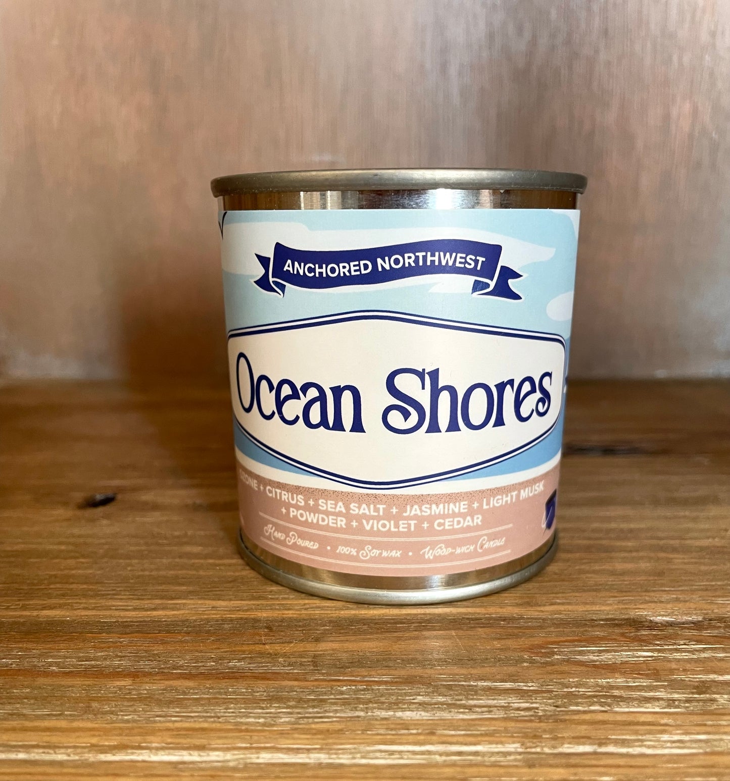 Ocean Shores Wood Wick Paint Can Candle