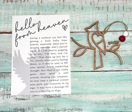 Hello From Heaven Cardinal Story Card